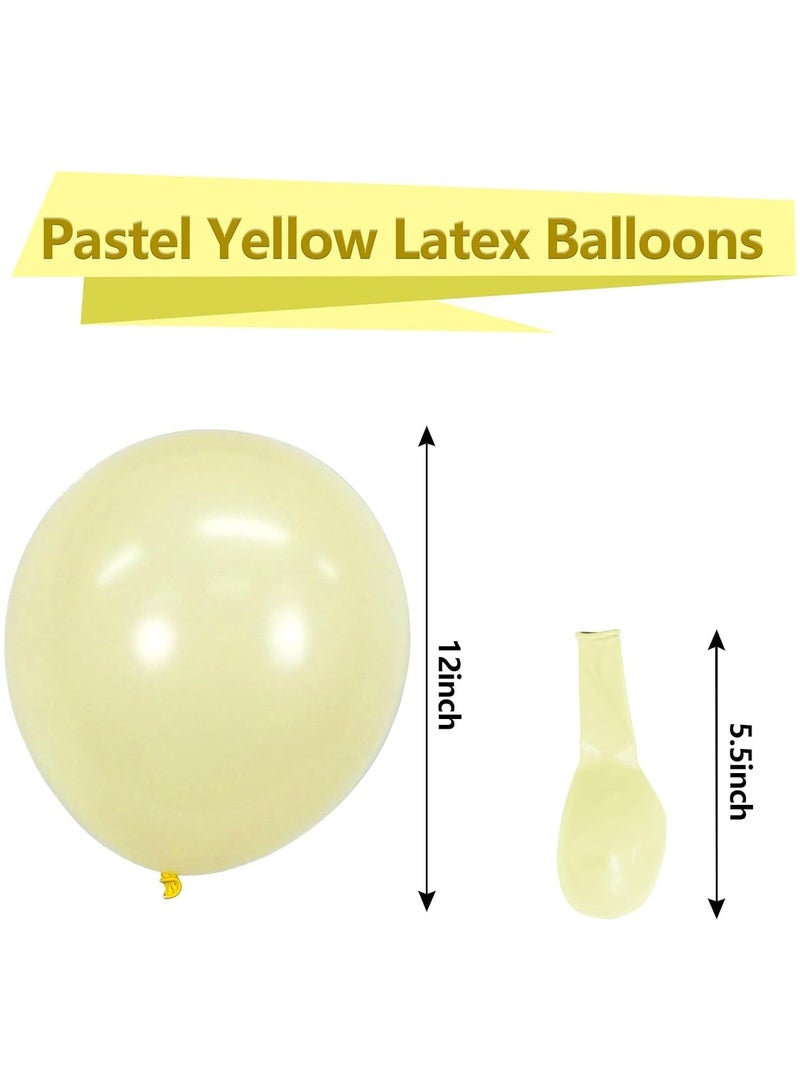 ستار تكس 100 عبوة بالونات باللون الأصفر فاتح من اللاتكس للحفلات الهيليوم الدائرية مقاس 12 انش لتزيين خلفية حفلات الزفاف والتخرج والذكرى السنوية واعياد الميلاد - Image 2