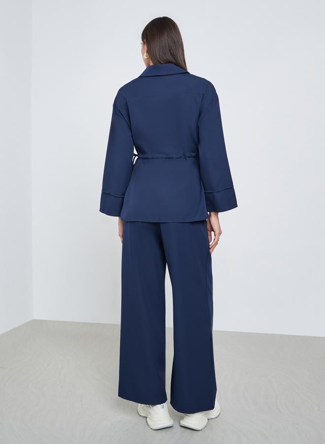 ستايلي طقم منسق من بنطال وبلوزة مزينة بأربطة - Image 5