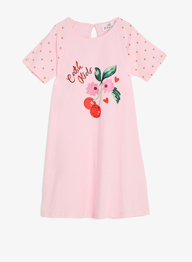 Pinata Cherry Print Pink Dress - Image 2