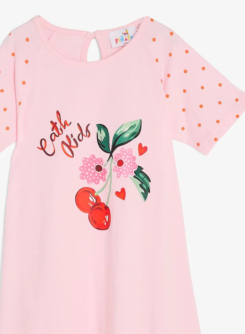 Pinata Cherry Print Pink Dress