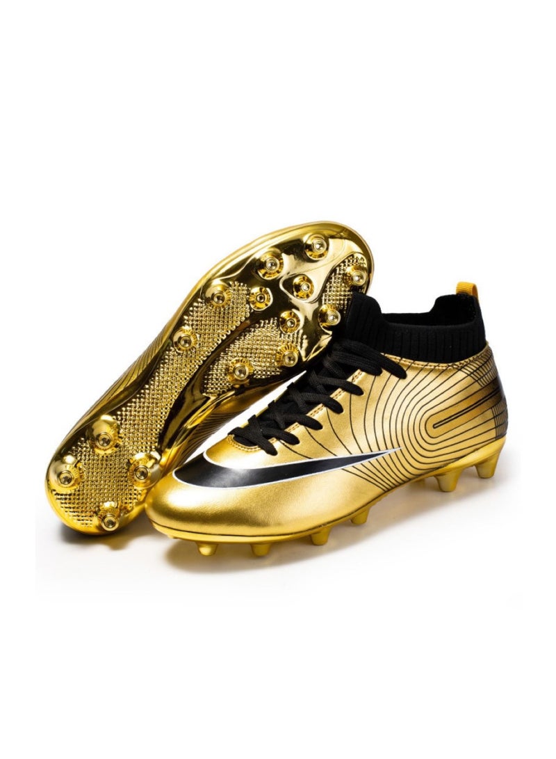 Loquat High-Top Cleats Competition Sports Football Shoes Gold  - Image 1