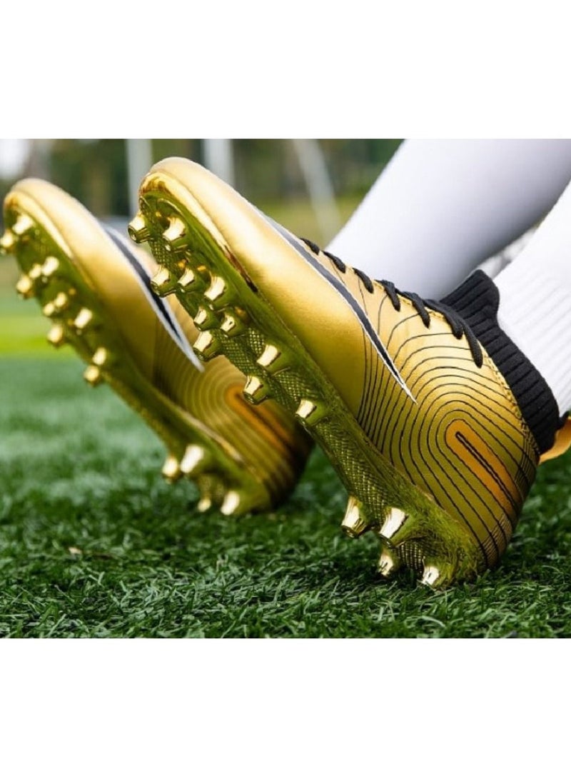 Loquat High-Top Cleats Competition Sports Football Shoes Gold  - Image 2