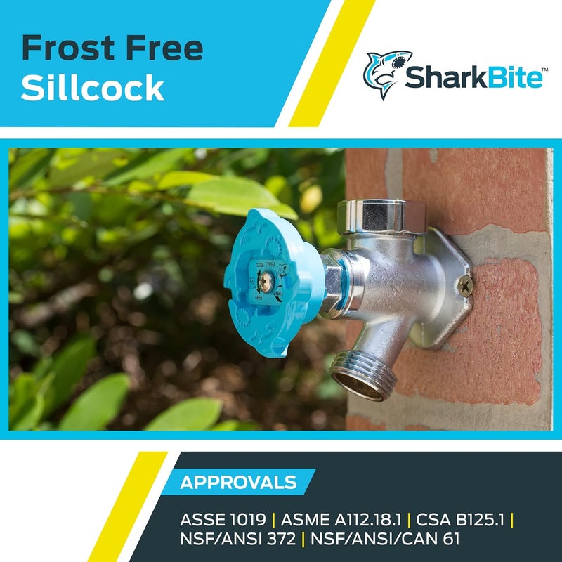 SharkBite 6 Inch Frost Free Sillcock, 1/2 x 3/4 Inch MHT, Push to Connect Brass Plumbing Fitting, PEX Pipe, Copper, CPVC, PE-RT, HDPE, 25744LF - Image 4