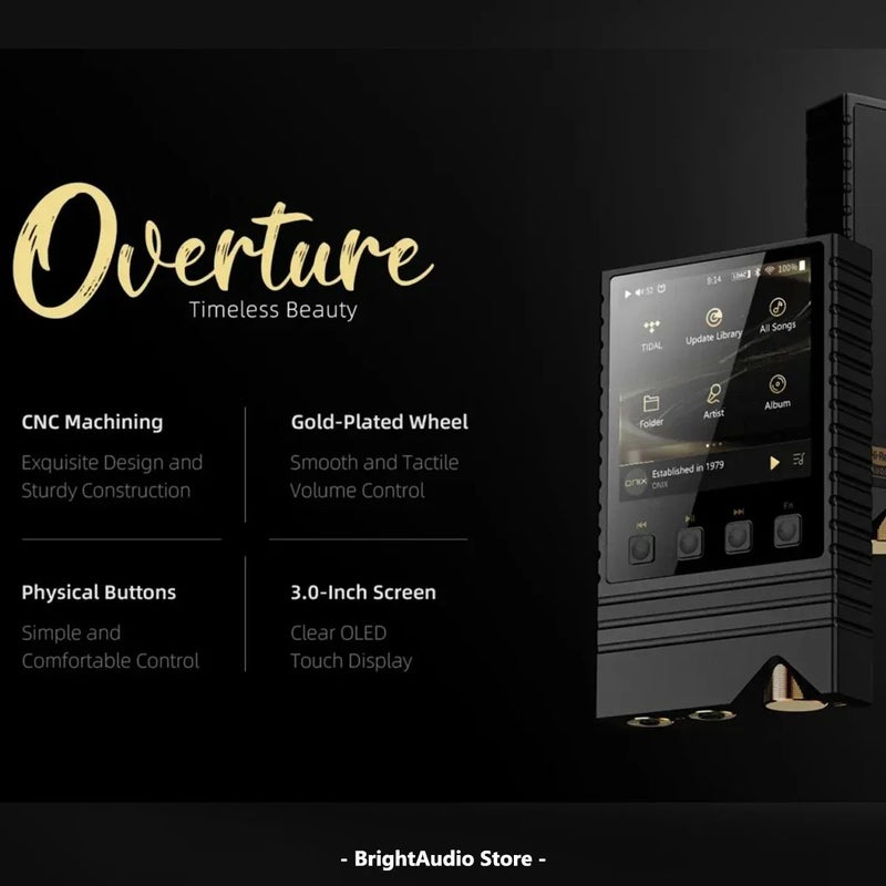 Onix Overture XM5 Portable HiFi MP3 Music Player, USB DAC Ldac High-Resolution Audio, Es9039pro Dual Bluetooth Ldac, Black - Image 3