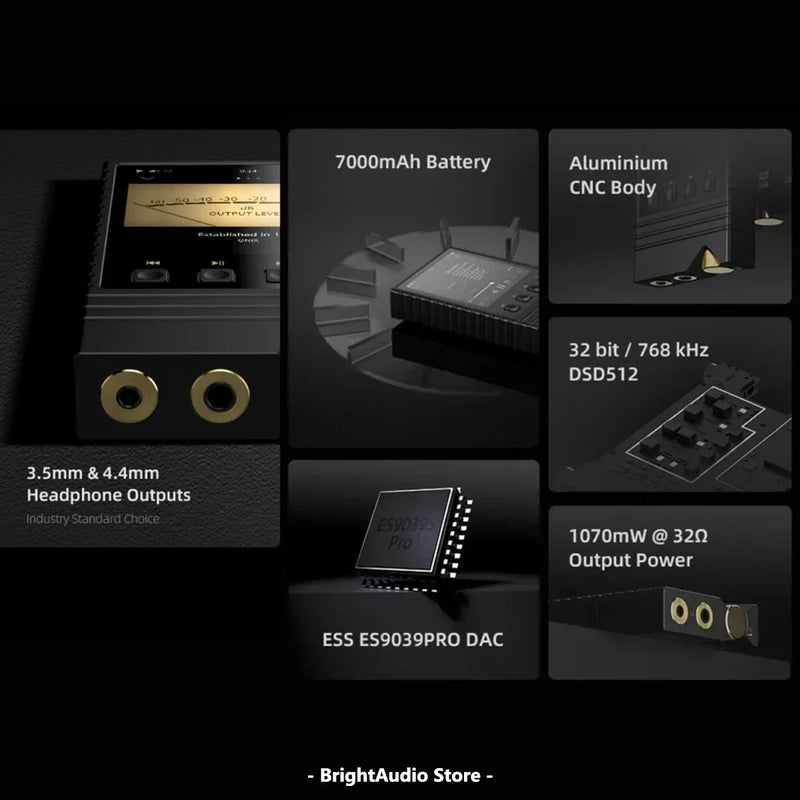 Onix Overture XM5 Portable HiFi MP3 Music Player, USB DAC Ldac High-Resolution Audio, Es9039pro Dual Bluetooth Ldac, Black - Image 5