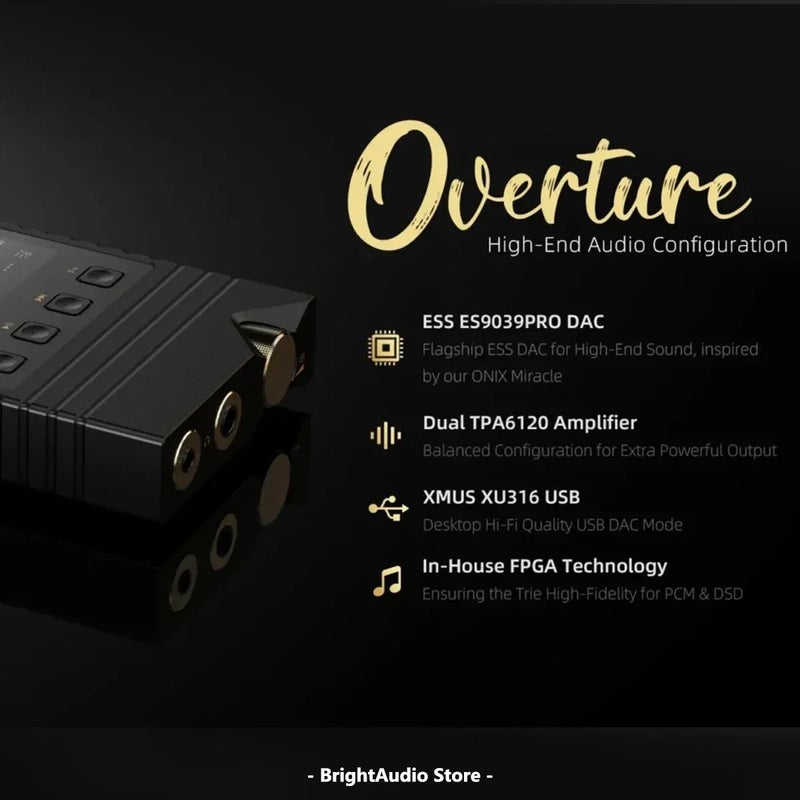 Onix Overture XM5 Portable HiFi MP3 Music Player, USB DAC Ldac High-Resolution Audio, Es9039pro Dual Bluetooth Ldac, Black - Image 4