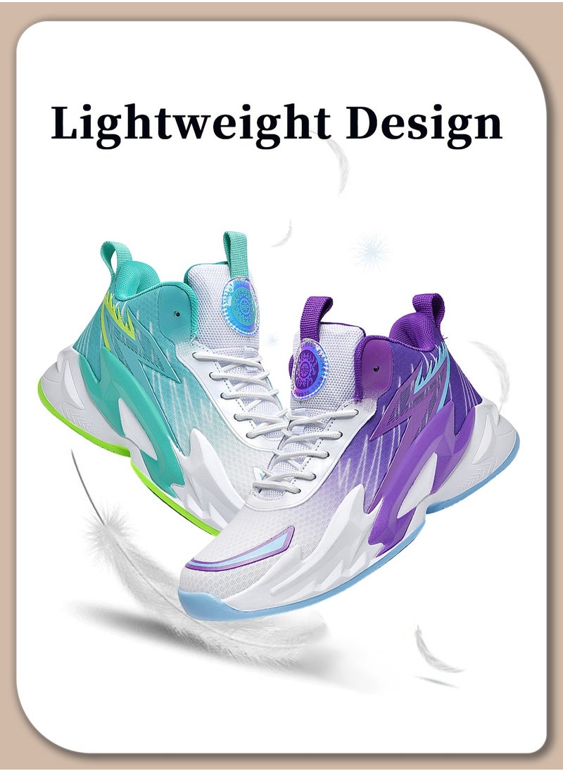 Moovant Mandarin Duck Colored Basketball Shoes for Men Teenagers Students, Fashion Basketball Boots Sneakers, Lightweight, Non Slip, Breathable, Comfortable, Suitable for Athletic Training  - Image 5