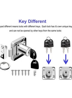 Cam Lock 22mm, 4PCS Security Cabinet Lock with Key Different Cupboard Lock for Furniture Cabinet Mailbox Drawer Household Office - pzsku/ZAB5115D7A1FE1A71EE9FZ/45/_/1735315267/7b268f8b-fce2-4604-b74e-c5eb7a9704e1