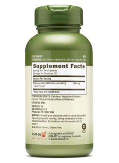 GNC Herbal Plus Ashwagandha 600 Mg 60 Capsules Supports A Healthy Response To Stress  - Image 2