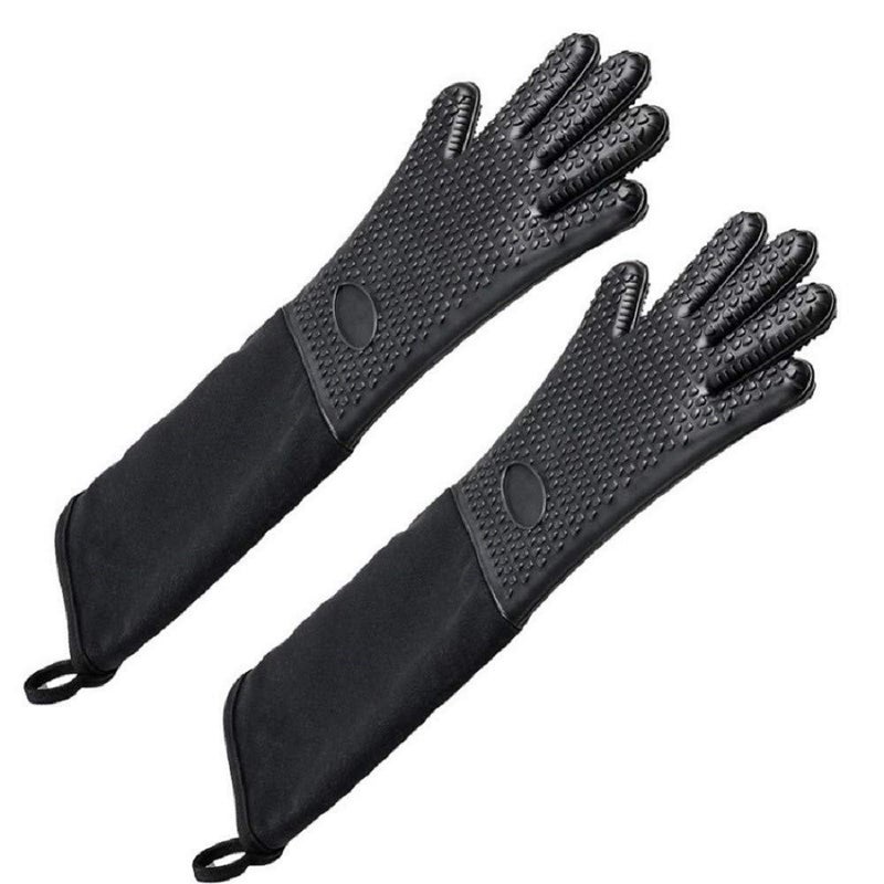 EFAGL Extra Long Professional Silicone Oven Mitts with Quilted Liner Durable Heat Resistant Oven Gloves Heat Resistant Oven Gloves1 Pair 