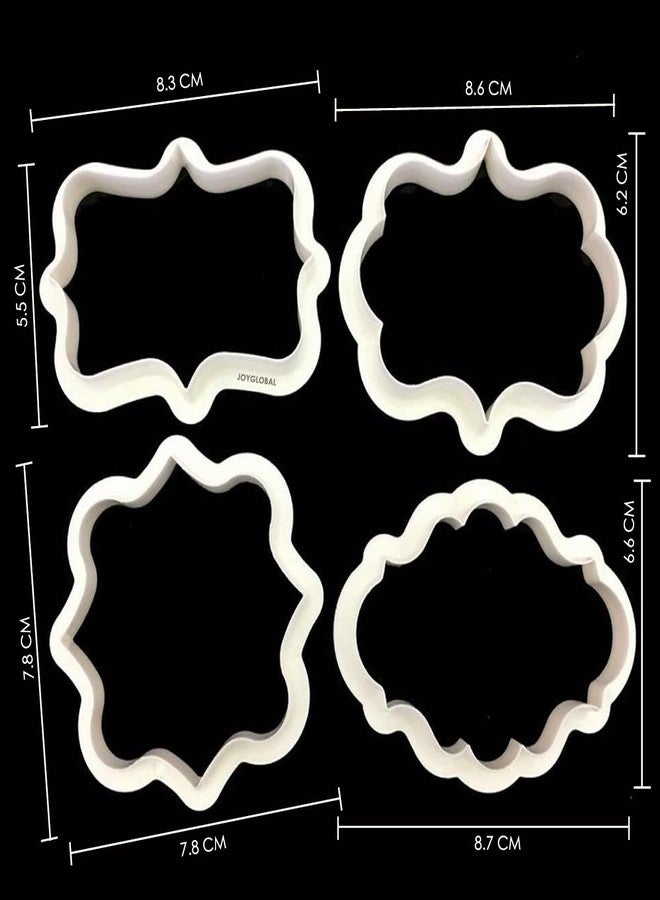 JoyGlobal 4pcs Vintage Plaque Frame Cookie Cutter Set Biscuit Mould Fondant Cake Decorating Tools - Image 4