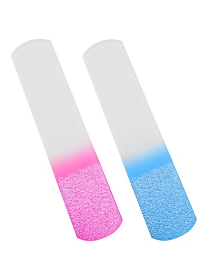 Kootinn 2Pcs Pink Blue Glass Foot File Pedicure Rasp Professional Pedicure Tools for Smooth Soft Feet Premium Foot Scrubber for Calluses Corns and Dead Skin Removal - Image 1