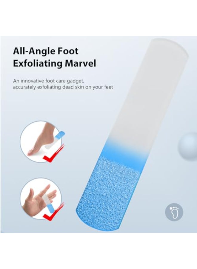 Kootinn 2Pcs Pink Blue Glass Foot File Pedicure Rasp Professional Pedicure Tools for Smooth Soft Feet Premium Foot Scrubber for Calluses Corns and Dead Skin Removal - Image 3