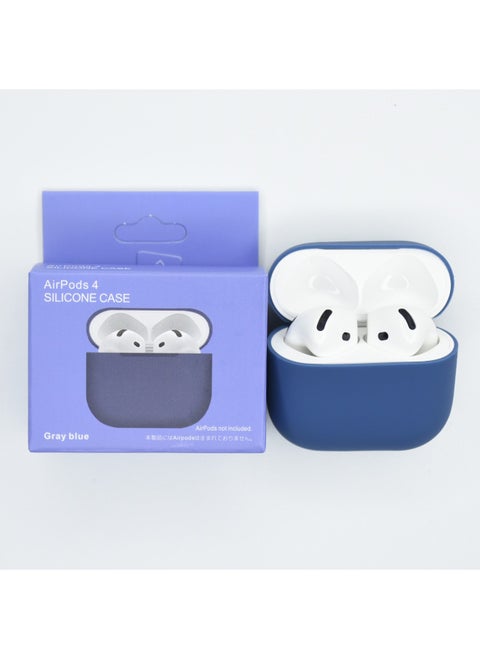 Suitable For Apple Airpods 4 Wireless Bluetooth Headset Silicone Protective Case Anti-fall Storage Bag Liquid Split-Color:Blue-Applicable Models:Airpods 4