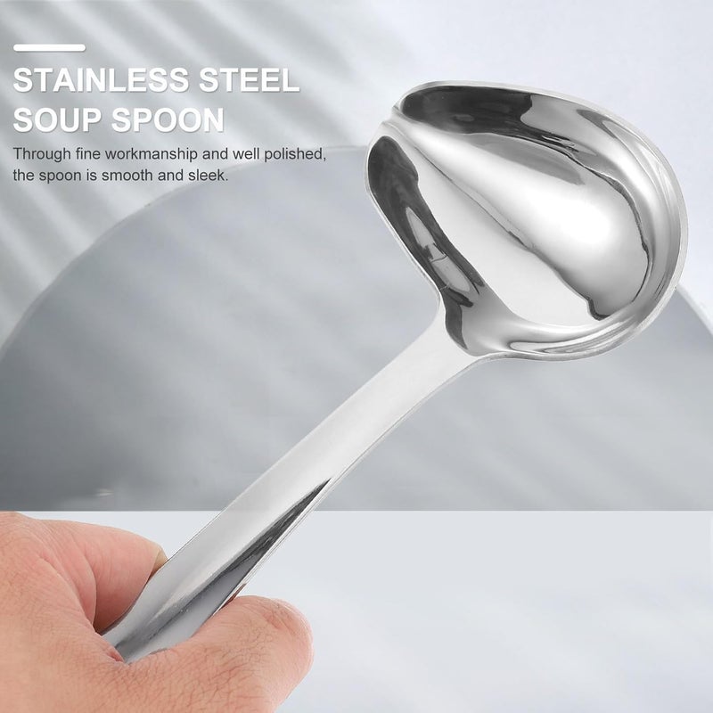304 Stainless Steel Oil Scoop and Kitchen Soup Spoon Thickened Ladle for Home Cooking and Oil Pouring, Sturdy Kitchen Utensil for Soup Serving and Cooking Tasks - Image 5