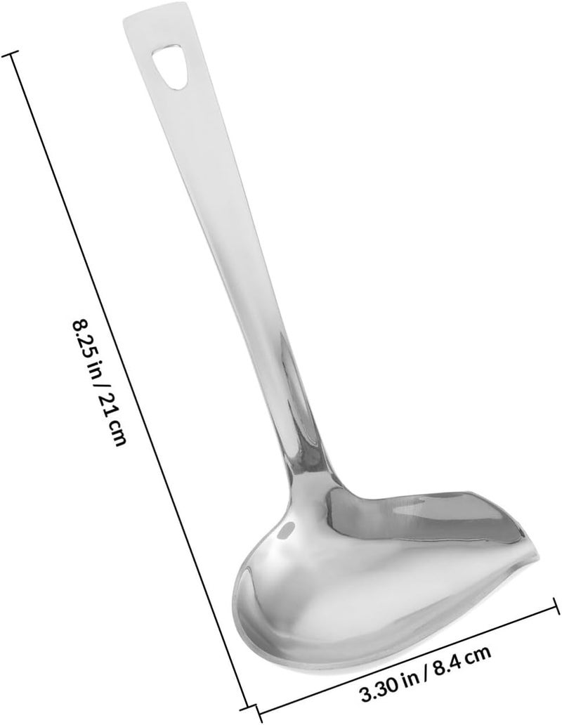304 Stainless Steel Oil Scoop and Kitchen Soup Spoon Thickened Ladle for Home Cooking and Oil Pouring, Sturdy Kitchen Utensil for Soup Serving and Cooking Tasks - Image 2