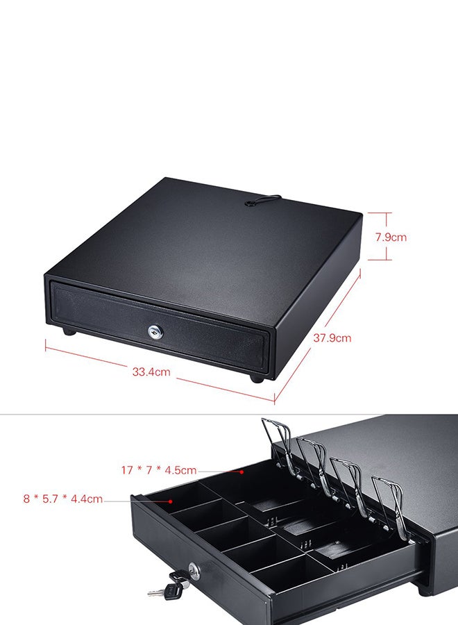 Loquat Heavy Duty Manual Electronic Cash Drawer Box Black - Image 4