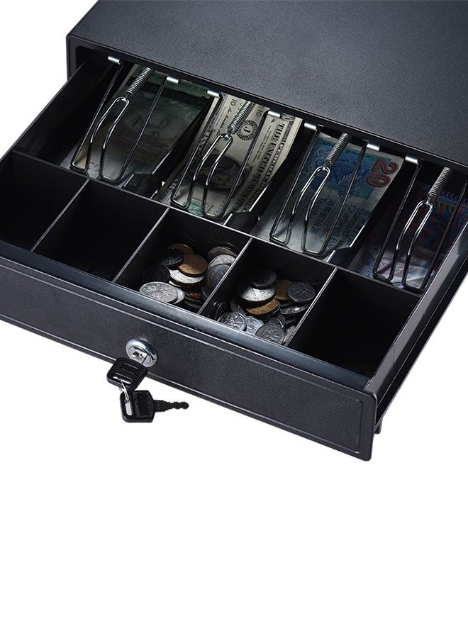 Loquat Heavy Duty Manual Electronic Cash Drawer Box Black - Image 3