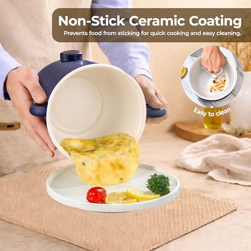 Nexlev MultiPurpose Electric Food Kettle|1.5 L Ceramic Pot | 600W| Boil, Steam, Fry, Saute| Double Layered Body| 2 Temperature Settings| Multi Cooker for Water, Egg, Tea, Soup, Noodles, Rice| KE-02 - Image 2