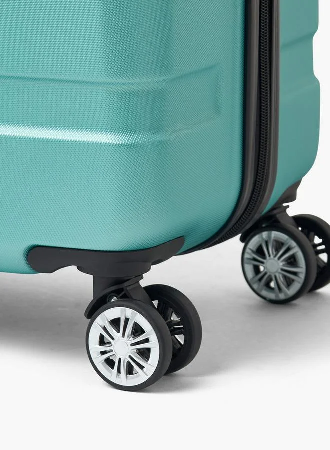 Wave GREEN Textured Hardcase Luggage Trolley With Retractable Handle - 20 Inches Cabin Bag  | Best Price UAE