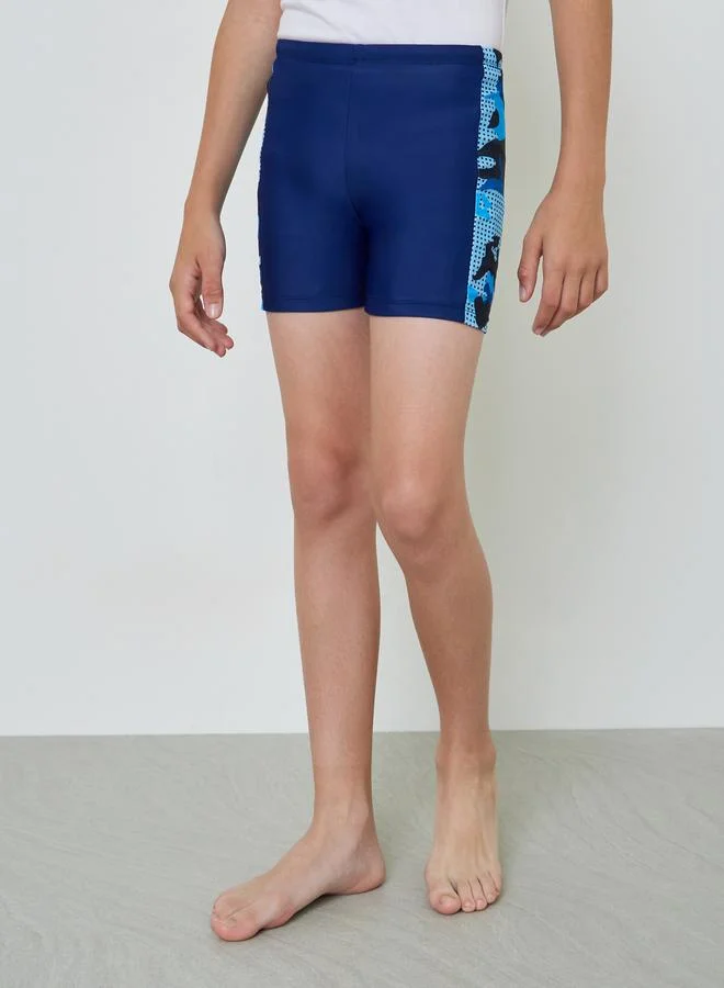 Styli Teens Swim Shorts with Side Panel Print