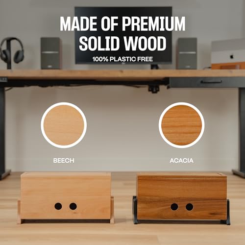 COREMINDED Extra Large Cable Management Box, Wood Cord Hider Box & Organizer for Power Strip, TV Wires & Desk Cable Storage - Image 2