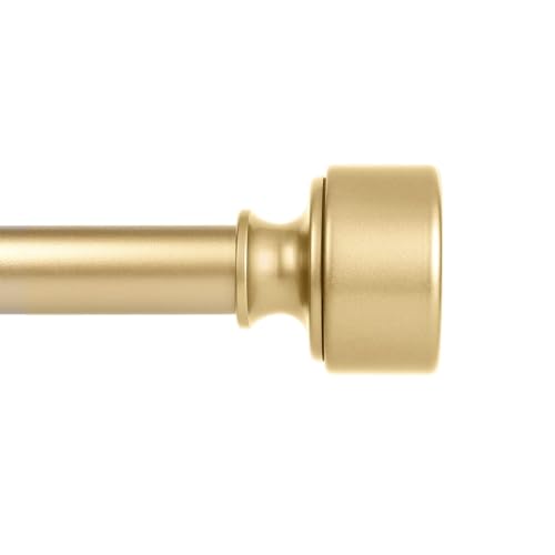 hei! dear Gold Curtain Rods for Windows 28 to 48 Inch(2.3-4ft), 1 Inch Diameter Heavy Duty Curtain Rod, Adjustable Decorative Drapery Poles 18-45", Brass Gold - Image 1
