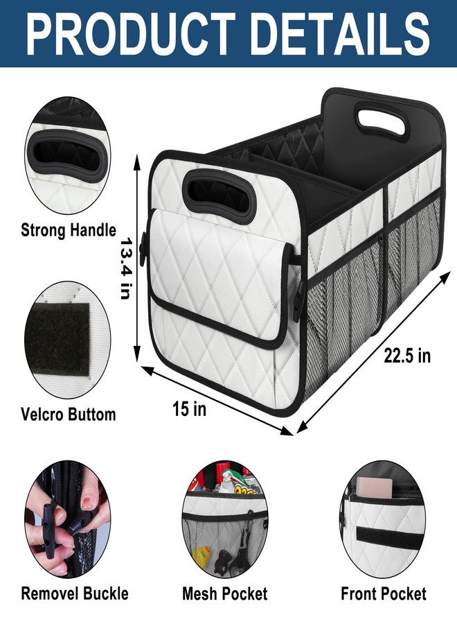 Deosk Car Trunk Organzier and Storage with 6 Big Pocket,Car Accessories for Women/Men 70L Waterproof Polyester Trunk Organzier for Car/SUV/Minivan/Truck(Large, Beige) - Image 3
