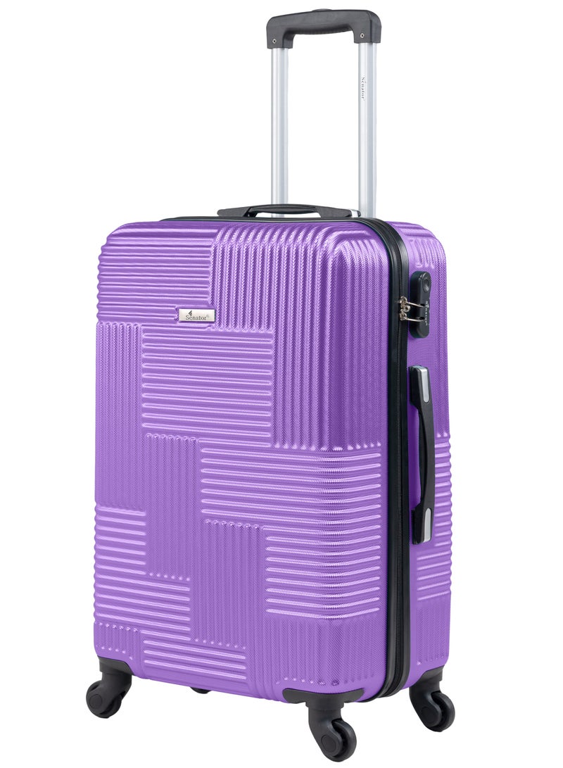 SENATOR Hard Case Travel Bag Luggage Trolley for Unisex ABS Lightweight Suitcase with 4 Spinner Wheels KH110 Violet - Image 1