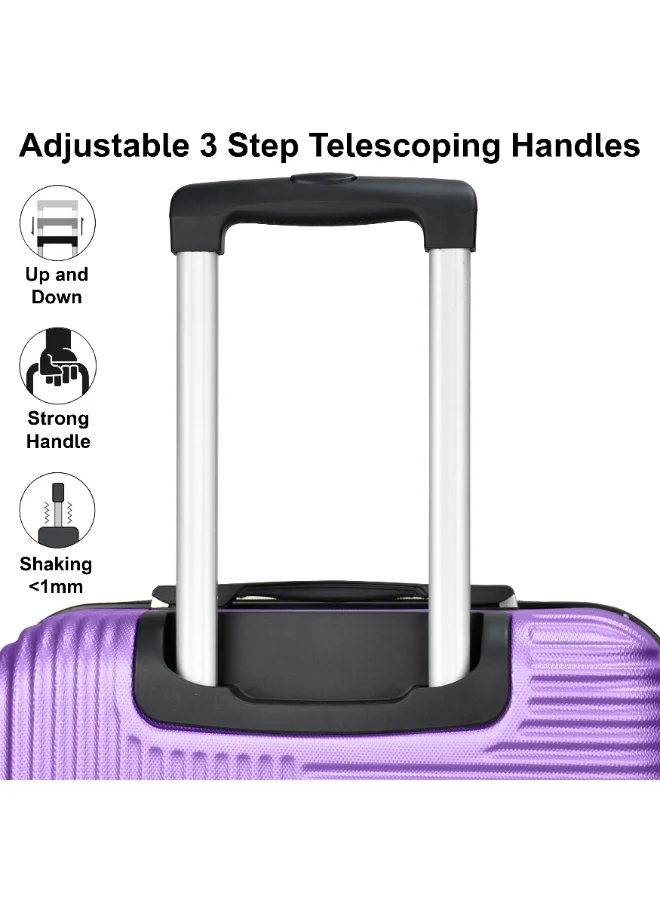 SENATOR Violet Hard Case Travel Bag Luggage Trolley for Unisex ABS Lightweight Suitcase with 4 Spinner Wheels KH110 Violet  | Best Price UAE