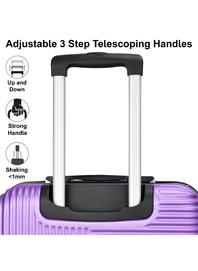 SENATOR Hard Case Travel Bag Luggage Trolley for Unisex ABS Lightweight Suitcase with 4 Spinner Wheels KH110 Violet - Image 4