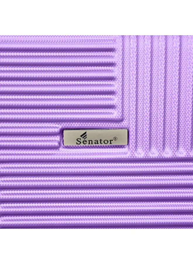 SENATOR Violet Hard Case Travel Bag Luggage Trolley for Unisex ABS Lightweight Suitcase with 4 Spinner Wheels KH110 Violet  | Best Price UAE