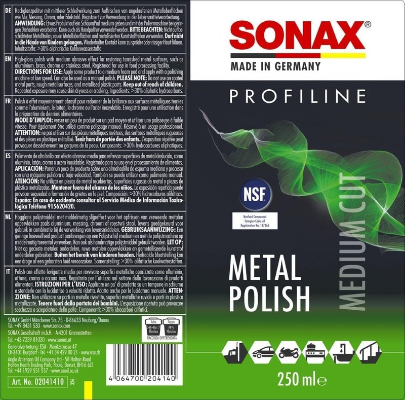 Sonax Profiline Metal Polish - 250mL - Image 2