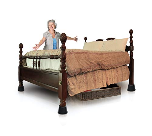Slipstick CB672 Premium 3 Inch Bed Risers/Furniture Raisers with Steel Reinforced Caster Wheel Holder Top, Lifts Height 3" (4 Pack) Supports 2,640 Pounds, Black, Stackable with CB671 - Image 3