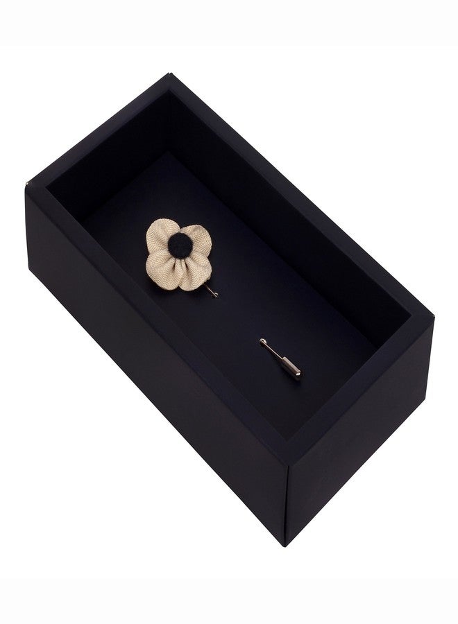 Peluche The Four Petal Classic Flower Cream Brooch for Men - Image 4