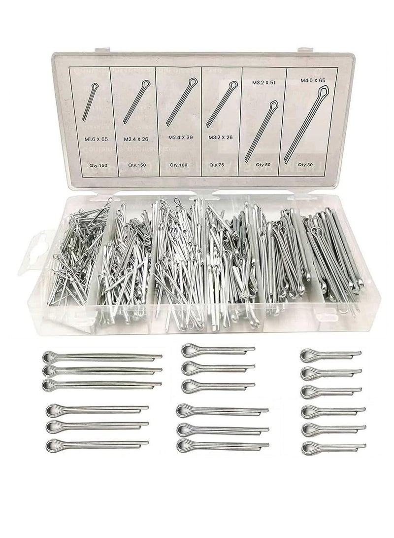 RACO RACO Cotter Pin Clip Assortment Pin Clip Key Fastener Fitting Kit, Heavy Duty Zinc Plated Split Pin Fastener Clip Straight Hairpin 555Pcs  - Image 1