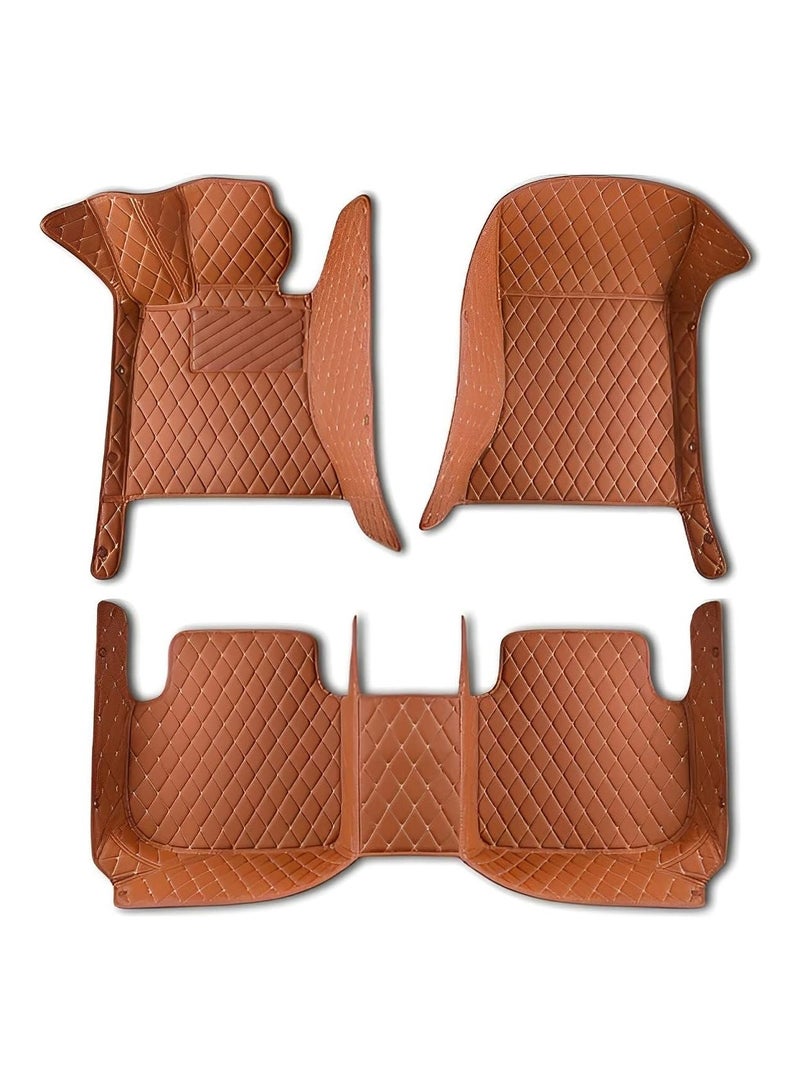 وينكا سجادات أرضية السيارة متوافقة مع نيسان اكس تيرا 2020-2023 جلد PVC غير قابل للانزلاق متوفر لون الطقس (زعفراني) - Image 1