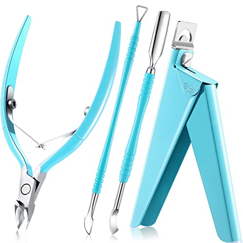 Mudder Acrylic Nail Clippers Kit False Nails Tips Cutter Professional Cuticle Trimmer Nipper Cutter Pusher Remover Stainless Steel Manicure Pedicure Art Tools Set Salon HomeGreen - Image 2