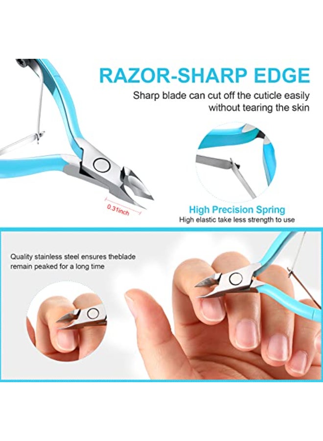 Mudder Acrylic Nail Clippers Kit False Nails Tips Cutter Professional Cuticle Trimmer Nipper Cutter Pusher Remover Stainless Steel Manicure Pedicure Art Tools Set Salon HomeGreen - Image 4