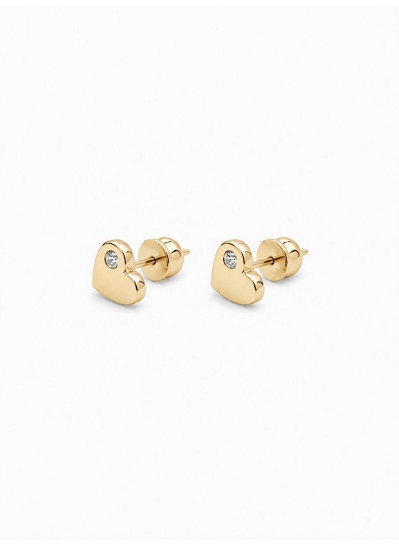 The Intermix Gems 18K Gold Heart Stud Earrings with Natural Diamonds - Image 1
