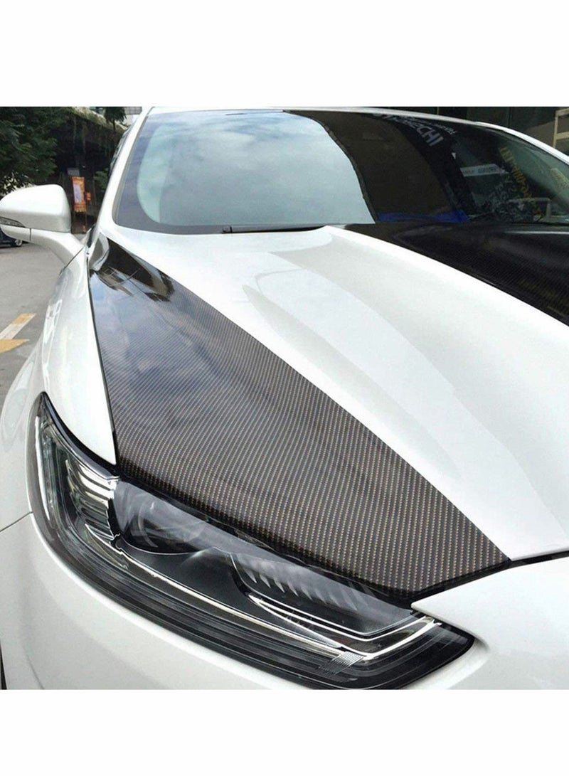 KASTWAVE ملصق سيارة مصنوع من ألياف الكربون 6D فينيل ذاتي اللصق مقاوم للماء وخالي من الفقاعات، ديكور مناسب للمظهر الداخلي والداخلي للدراجات النارية وأجهزة الكمبيوتر والسيارات، أسود، 300 × 30 سم - Image 4