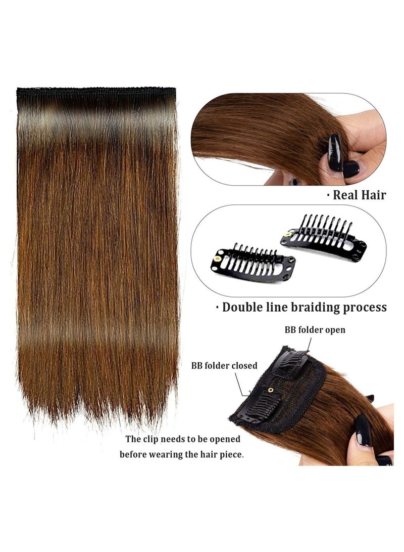 إستيل وسادة للشعر شعر مستعار سماكة الشعر منفوش شعر مستعار طبيعي شعر مستعار حقيقي قطعة وسادة غير مرئية Traceless Hairpiece Clip Extension بني فاتح - Image 3