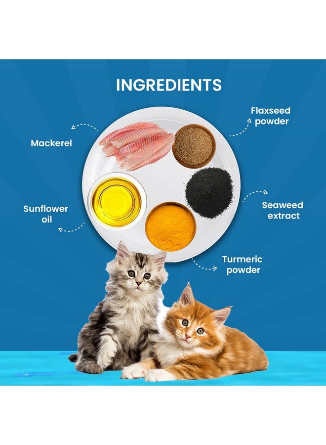 جووفى تريلز طعام القطط الرطب والقطط الصغيرة من Goofy Tails، سمك الماكريل والأعشاب البحرية 350 جم (70 جم × 5 أكياس)، خالٍ من المواد الحافظة والغلوتين والحبوب، طعام قطط رطب متوازن، مدعم بالتورين مع أوميجا 3 ومضادات الأكسدة - Image 4