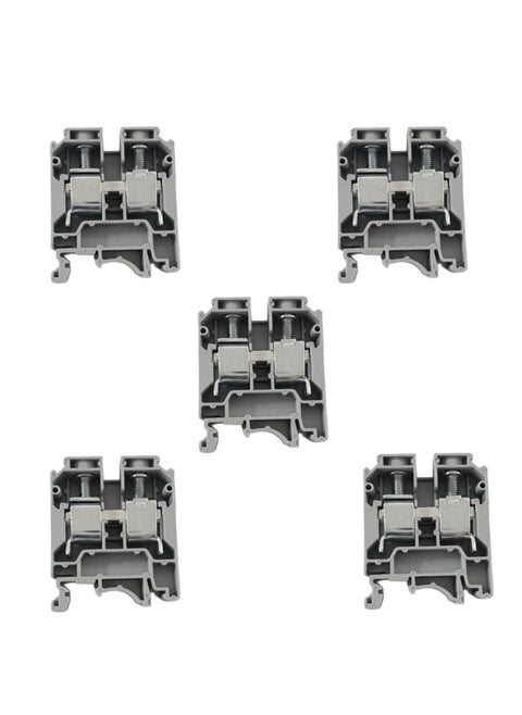 Melfiâ„¢ Terminal Block Wire Connector 25mmÂ², 115A, 2-10AWG Current, Universal Neutral Class Connector Screw Terminal Block Strips Pass-Through (Pack of 5)