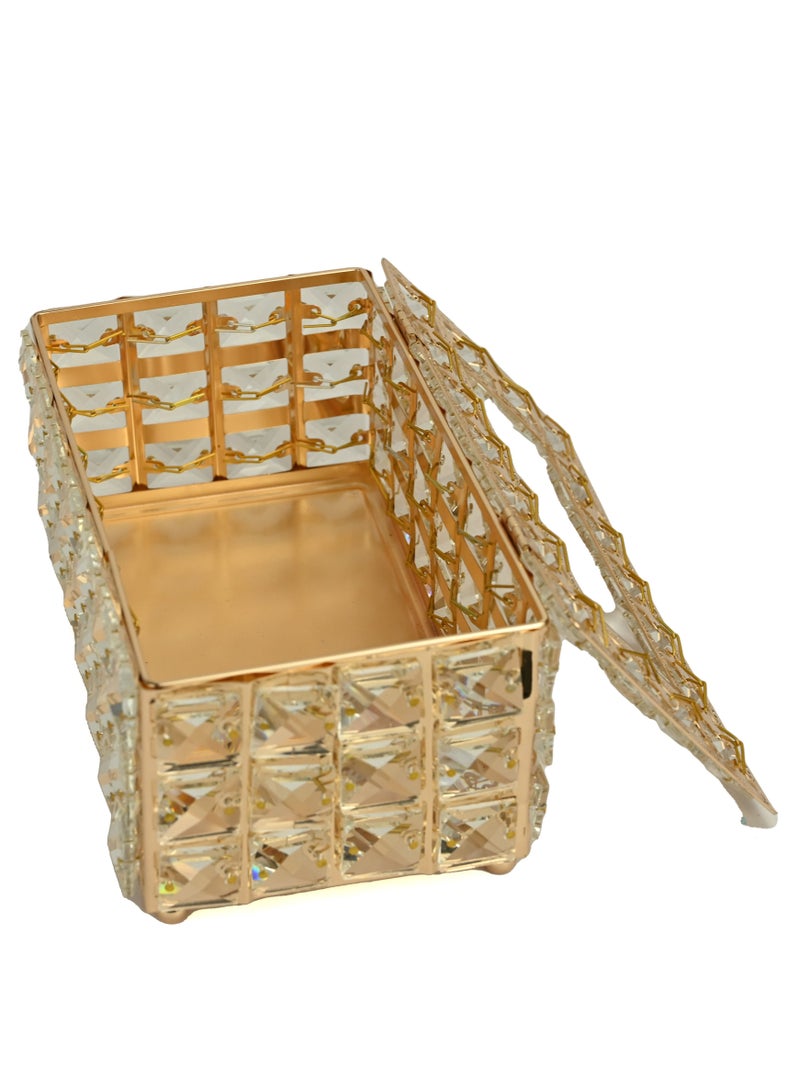 Luxury Present for Mom and Girlfriend: Decorative Crystal Tissue Box, Table top Tissue Holder Case, Dressing Tables Decorating Napkin Organizer - Image 2