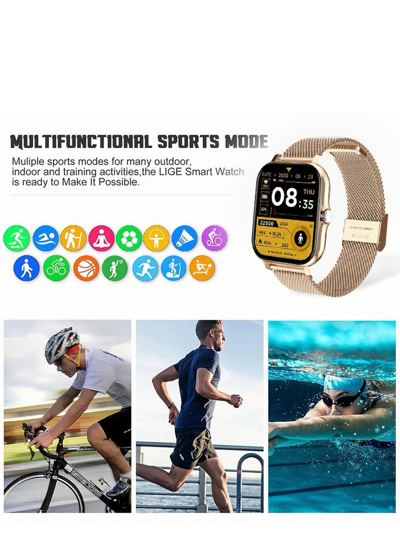 Generic - Smartwatch for Men and Women, 1.69" Screen with Heart Rate Monitor, Oximeter (SpO2), Pedometer, Sleep Monitor, IP68 Waterproof Smart Watch for Android and iOS, Black - Image 1