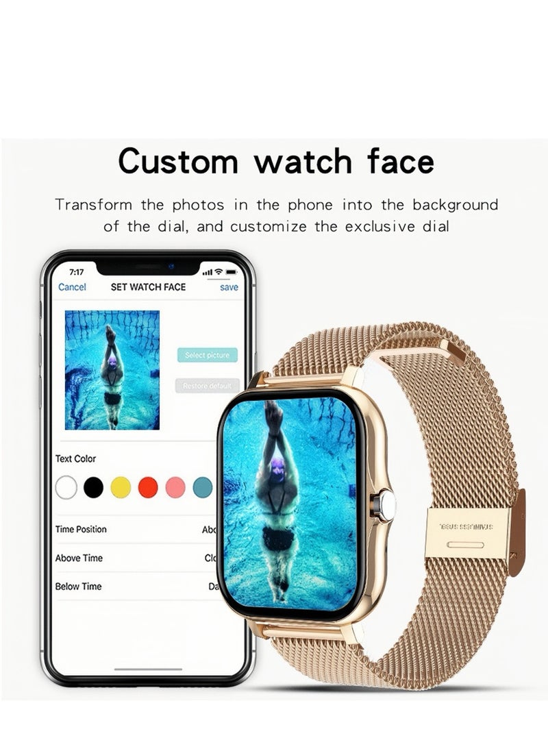 Generic - Smartwatch for Men and Women, 1.69" Screen with Heart Rate Monitor, Oximeter (SpO2), Pedometer, Sleep Monitor, IP68 Waterproof Smart Watch for Android and iOS, Black - Image 1