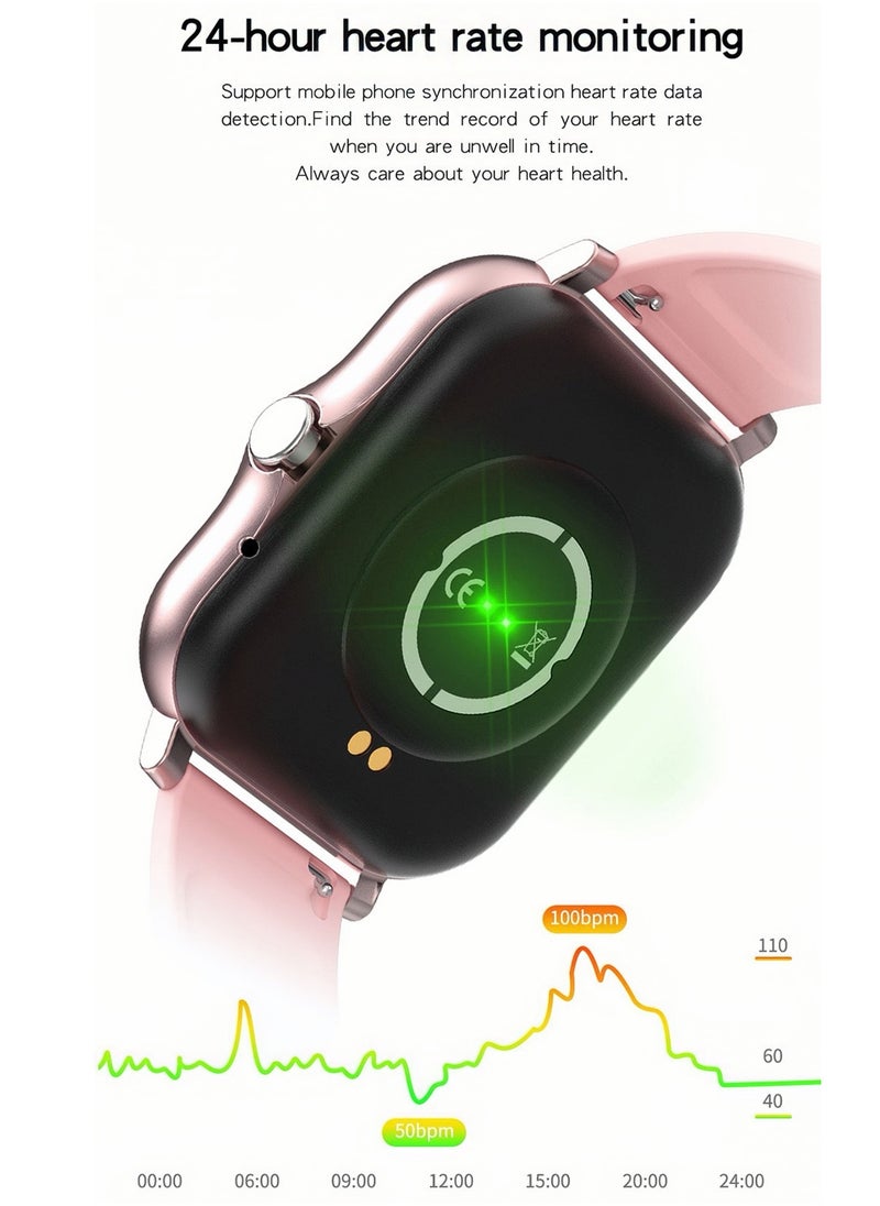 Generic - Smartwatch for Men and Women, 1.69" Screen with Heart Rate Monitor, Oximeter (SpO2), Pedometer, Sleep Monitor, IP68 Waterproof Smart Watch for Android and iOS, Black - Image 1