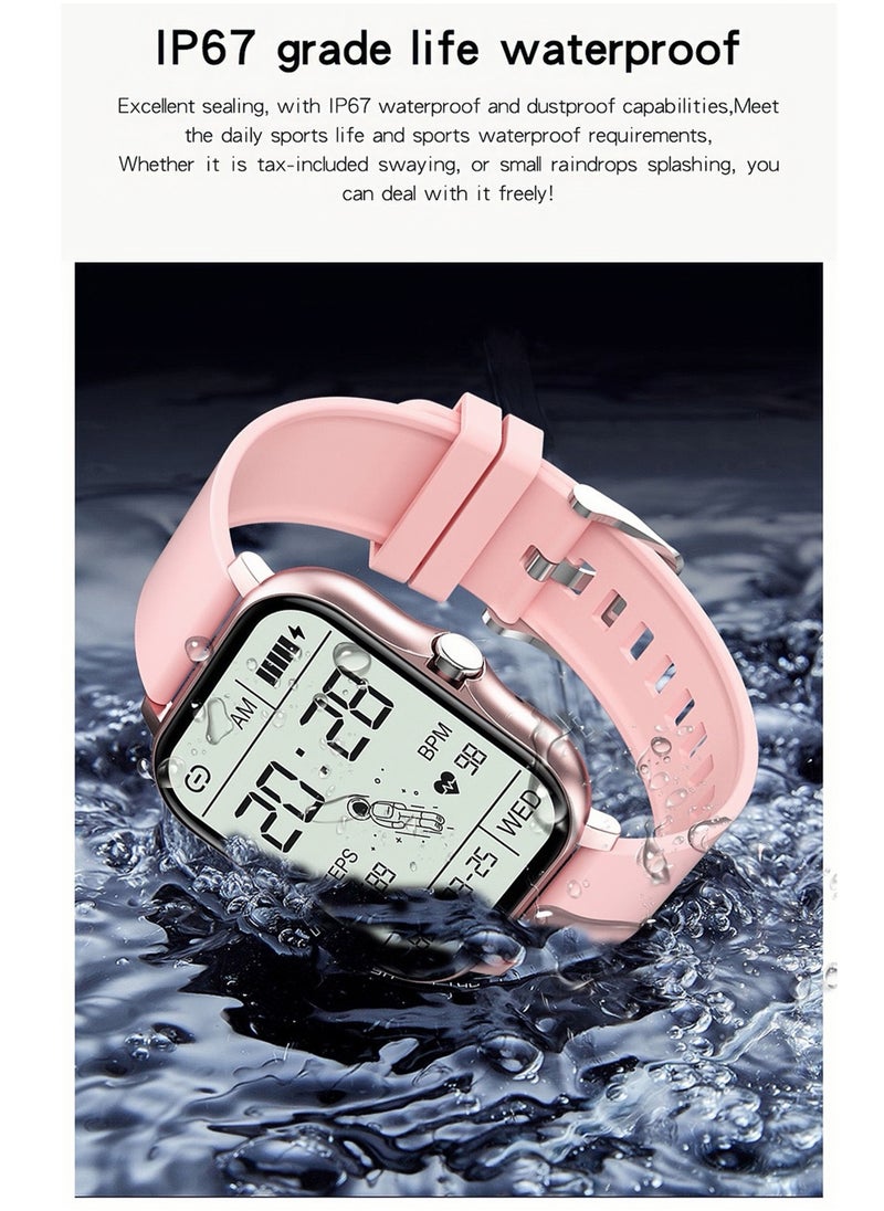 Generic - Smartwatch for Men and Women, 1.69" Screen with Heart Rate Monitor, Oximeter (SpO2), Pedometer, Sleep Monitor, IP68 Waterproof Smart Watch for Android and iOS, Black - Image 1