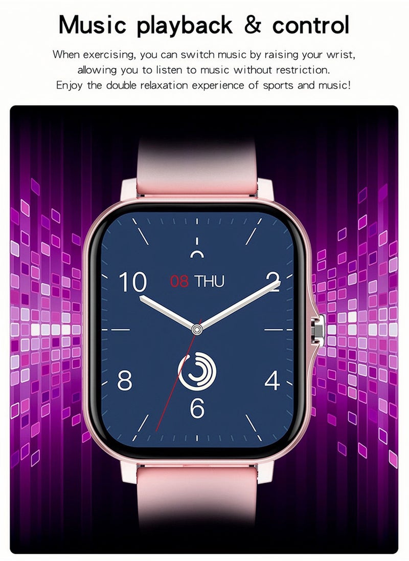 Generic - Smartwatch for Men and Women, 1.69" Screen with Heart Rate Monitor, Oximeter (SpO2), Pedometer, Sleep Monitor, IP68 Waterproof Smart Watch for Android and iOS, Black - Image 1